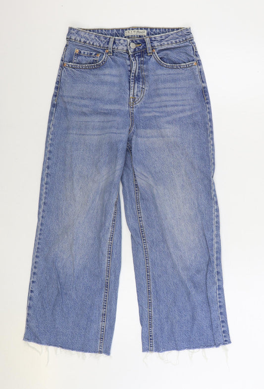 Denim & Co. Womens Blue Cotton Cropped Jeans Size 8 L23 in Regular Zip