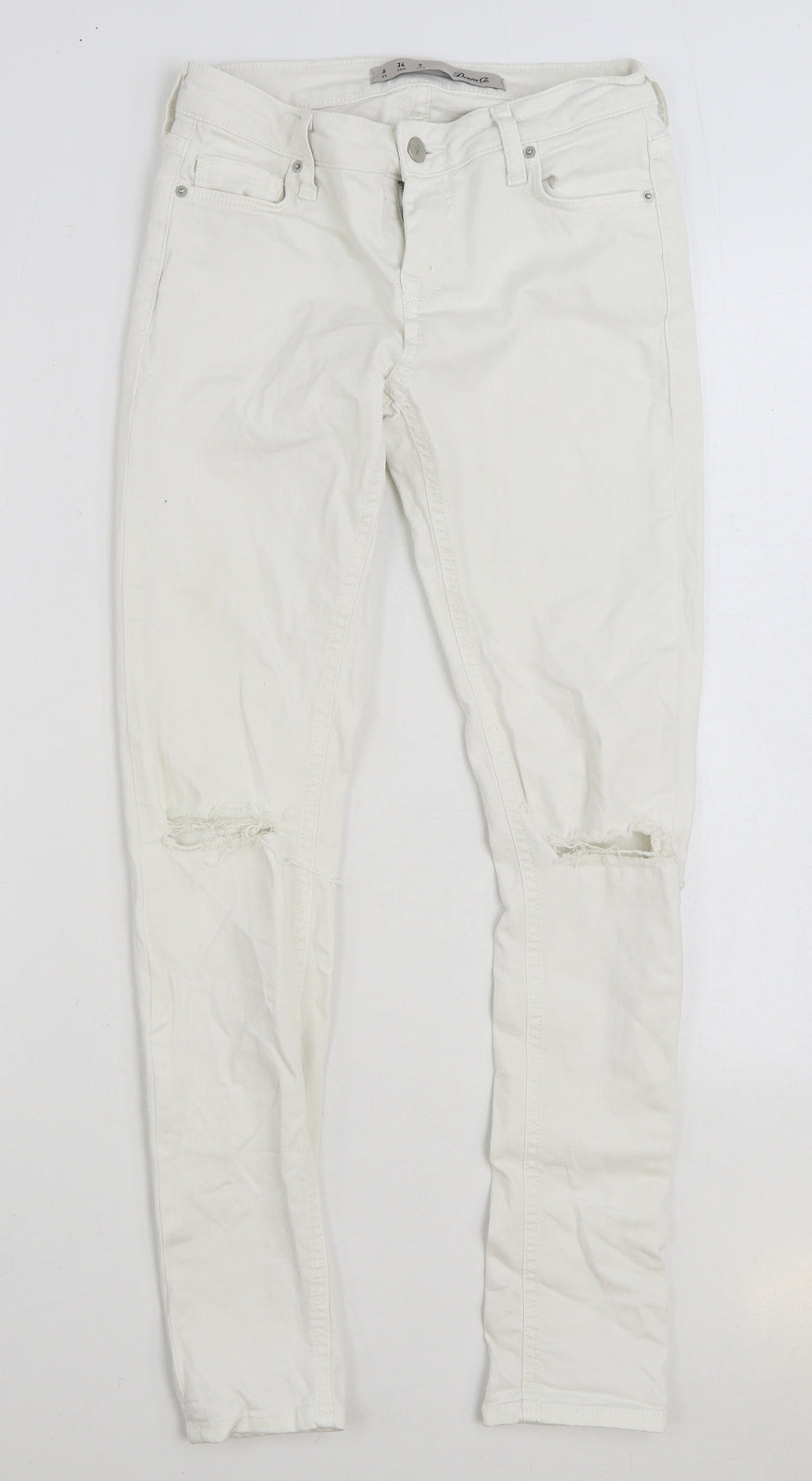 Denim & Co. Womens White Cotton Skinny Jeans Size 6 L30 in Regular Zip