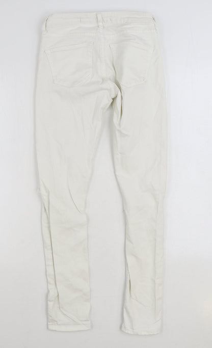 Denim & Co. Womens White Cotton Skinny Jeans Size 6 L30 in Regular Zip