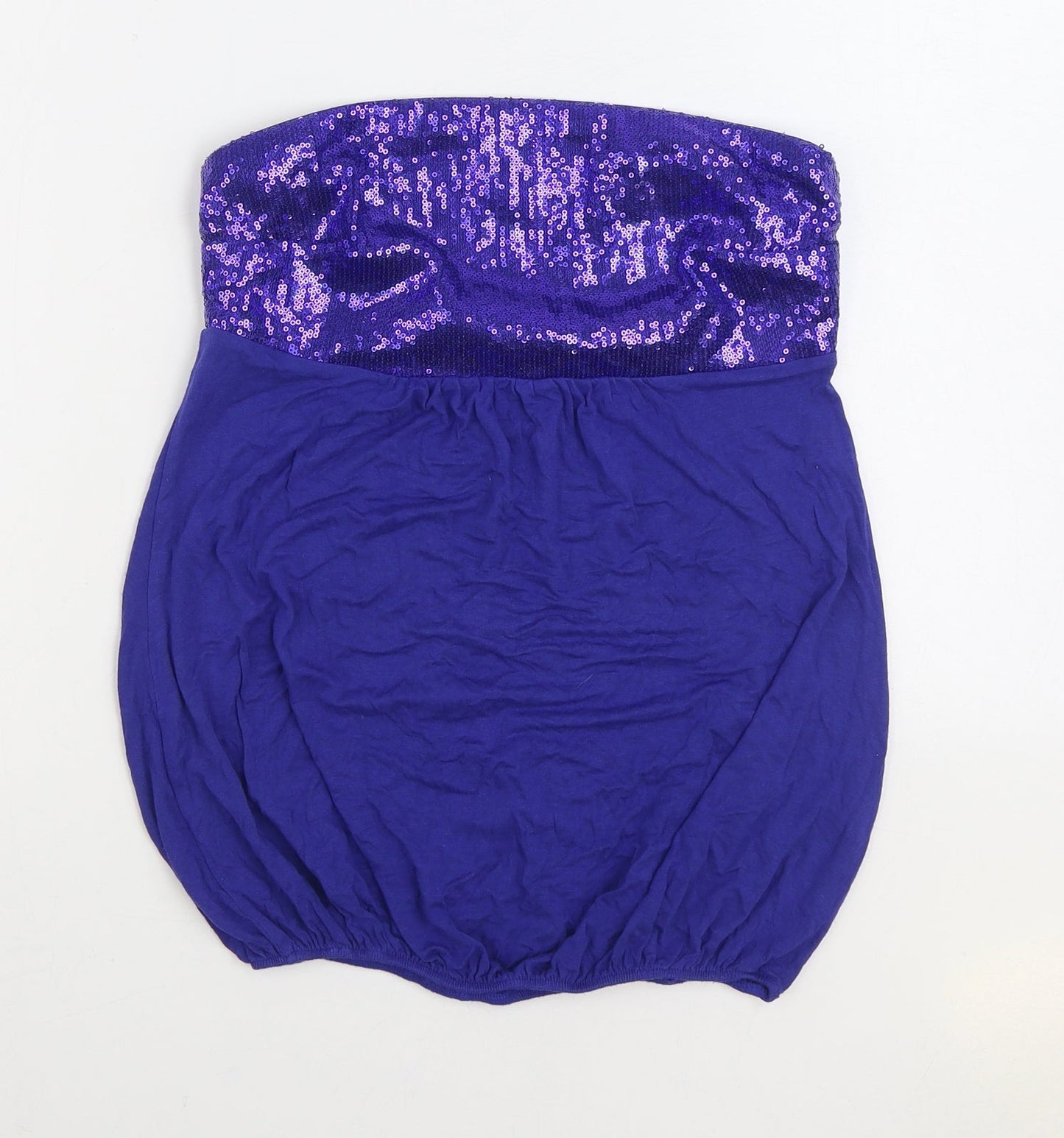 George Womens Blue Viscose Basic Blouse Size 8 Off the Shoulder - Bandeau Top