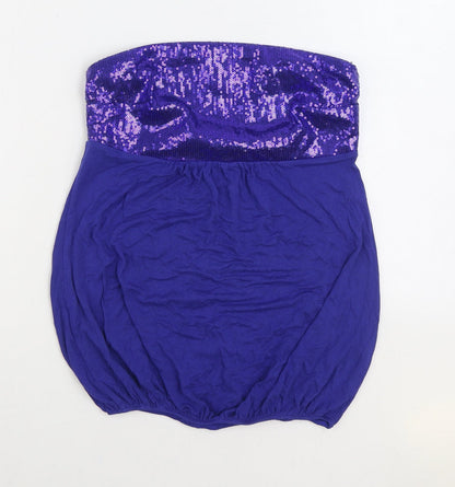 George Womens Blue Viscose Basic Blouse Size 8 Off the Shoulder - Bandeau Top