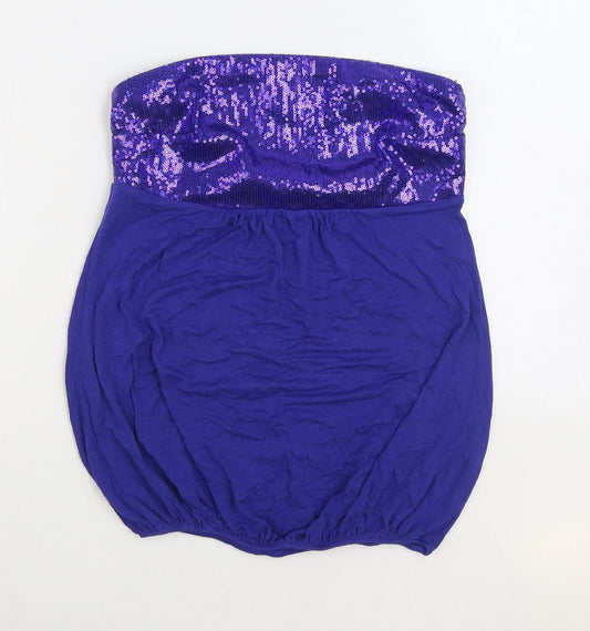 George Womens Blue Viscose Basic Blouse Size 8 Off the Shoulder - Bandeau Top