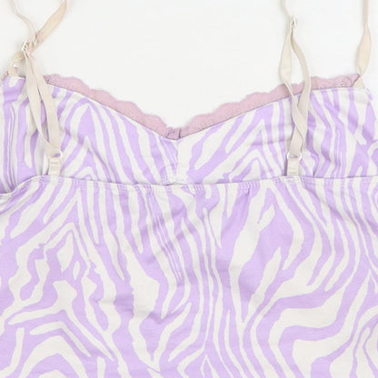 SheIn Womens Purple Animal Print Cotton Camisole Tank Size M V-Neck - Zebra Print