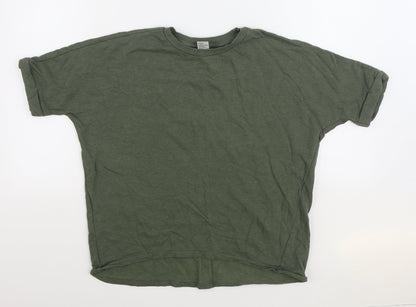 Additional front view of Anko women’s green cotton pullover sweatshirt, size UK 10, pullover