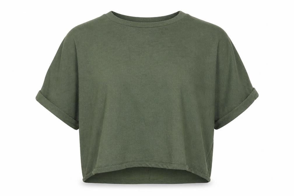 Front view of Anko women’s green cotton pullover sweatshirt, size UK 10, pullover