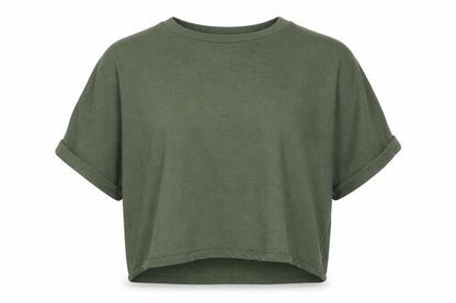 Front view of Anko women’s green cotton pullover sweatshirt, size UK 10, pullover