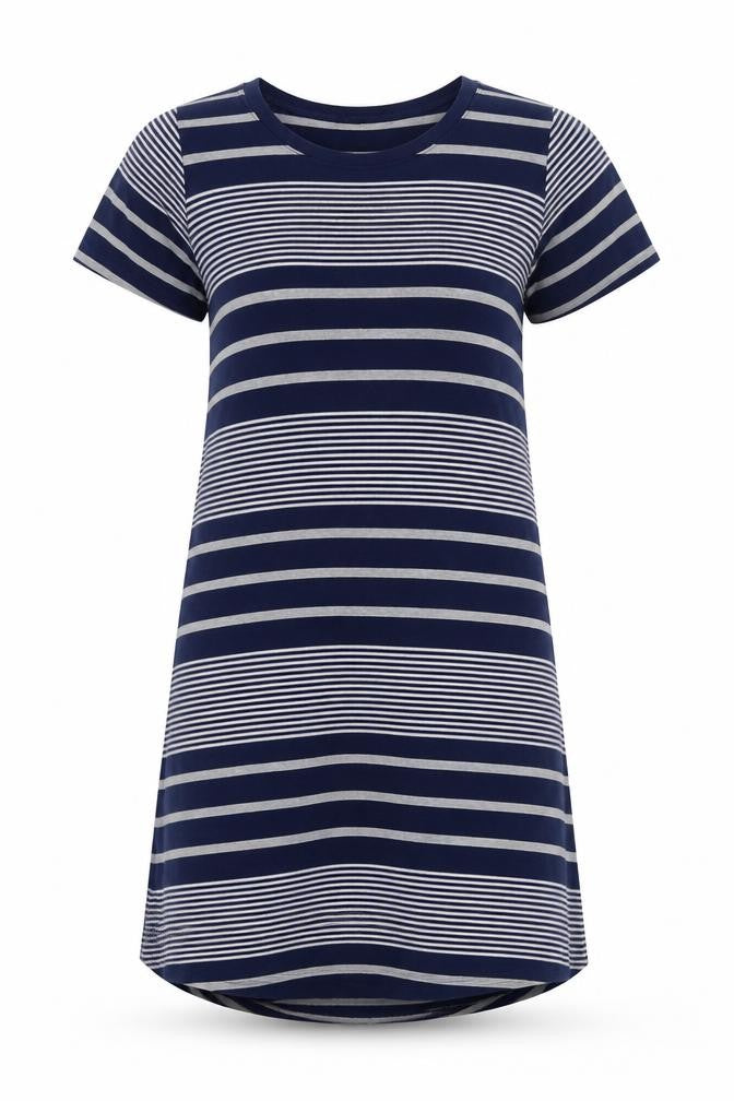 Cotton On Womens Blue Striped Cotton T-Shirt Dress Size XS Round Neck Pullover