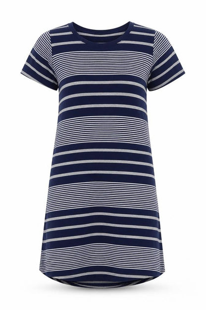 Cotton On Womens Blue Striped Cotton T-Shirt Dress Size XS Round Neck Pullover
