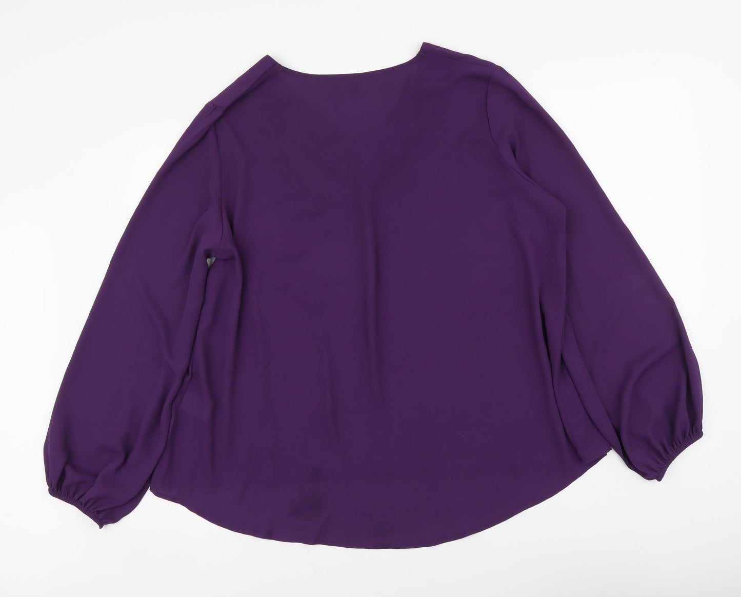 SheIn Womens Purple Polyester Basic Blouse Size XL V-Neck