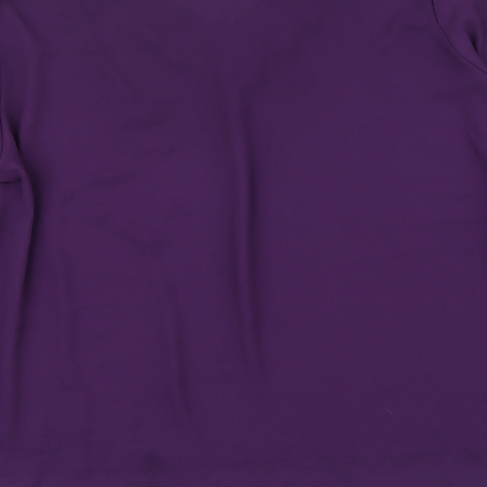 SheIn Womens Purple Polyester Basic Blouse Size XL V-Neck