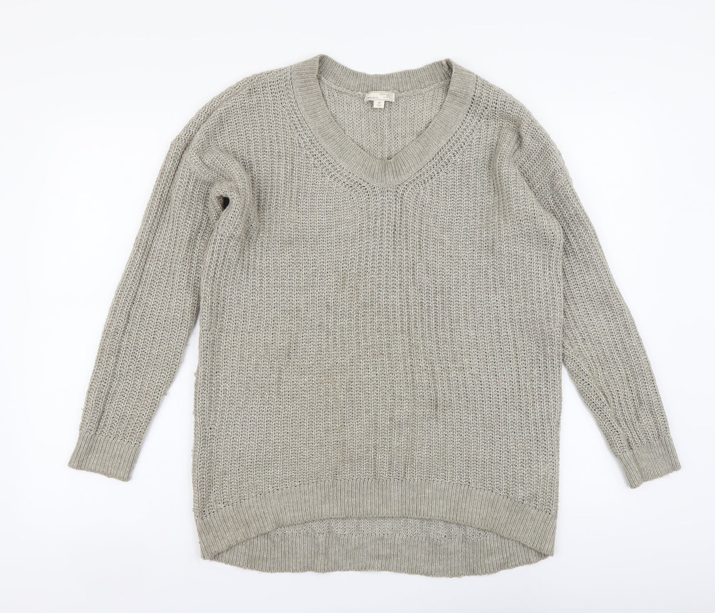 Gap Womens Beige V-Neck Cotton Pullover Jumper Size S