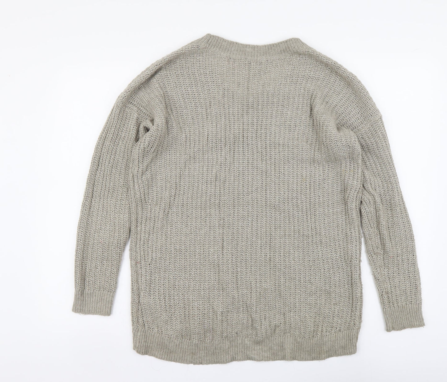 Gap Womens Beige V-Neck Cotton Pullover Jumper Size S