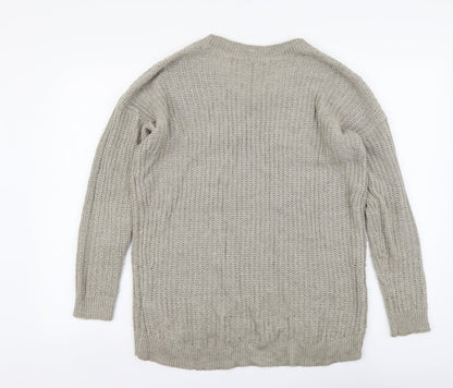 Gap Womens Beige V-Neck Cotton Pullover Jumper Size S