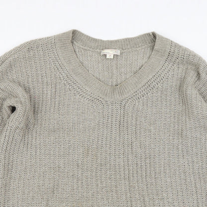 Gap Womens Beige V-Neck Cotton Pullover Jumper Size S