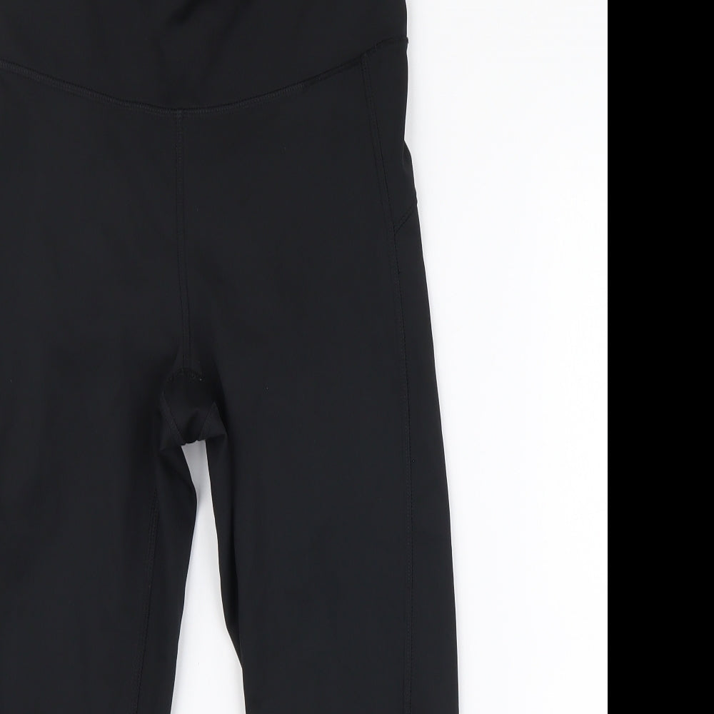 Marks and Spencer Womens Black Polyester Jogger Leggings Size 8 L20 in Regular Drawstring