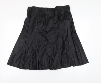 Marks and Spencer Womens Black Polyester A-Line Skirt Size L Zip