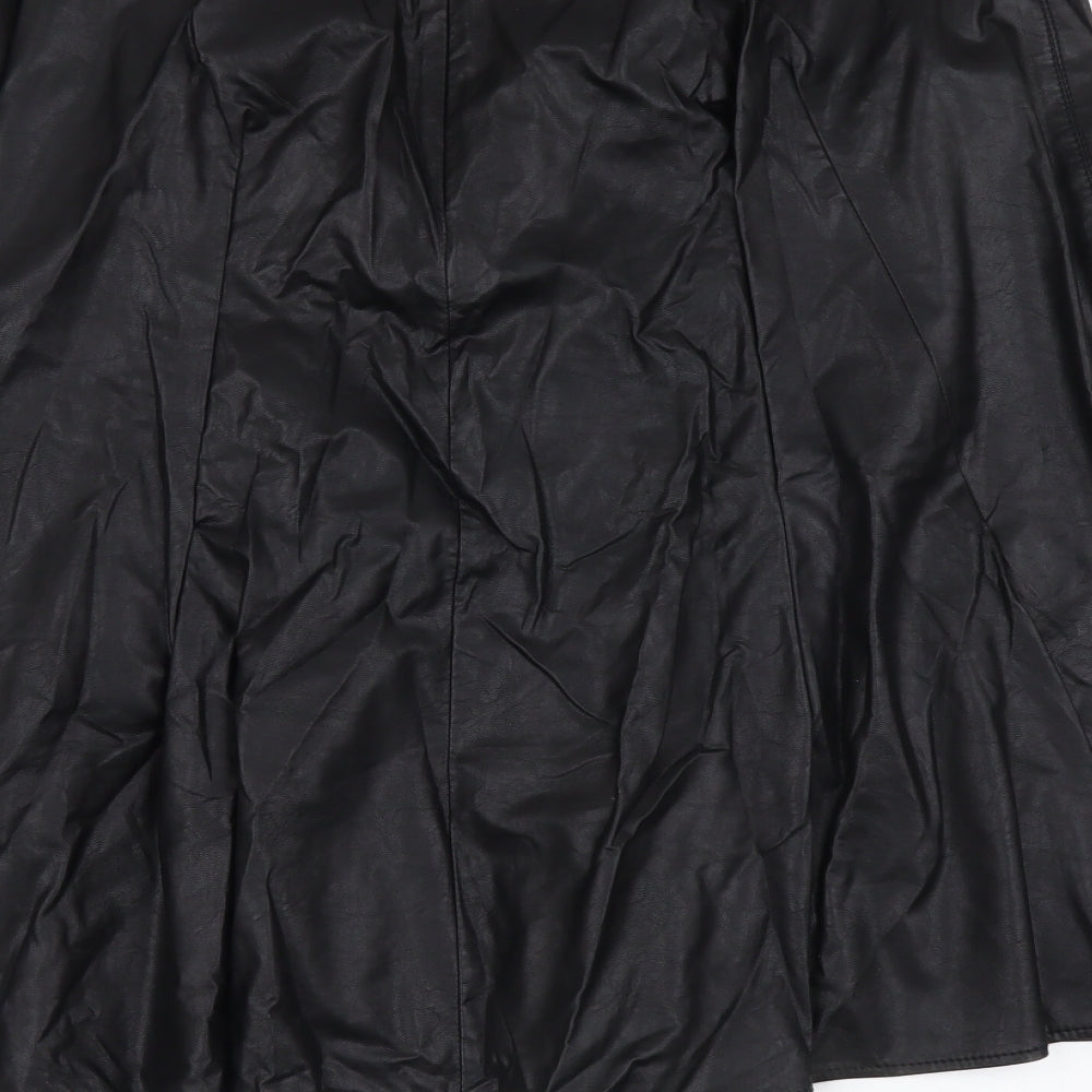 Marks and Spencer Womens Black Polyester A-Line Skirt Size L Zip