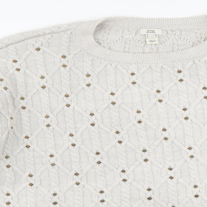 Womens UK Size M River Island Grey Pullover Jumper