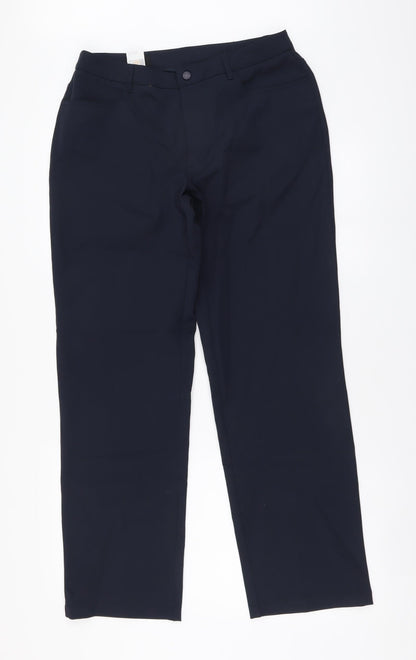 Mexx Womens Blue Nylon Trousers Size 16 L30.5 in Regular Button