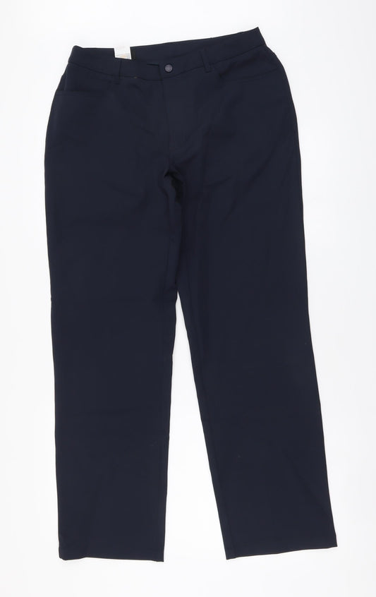 Mexx Womens Blue Nylon Trousers Size 16 L30.5 in Regular Button