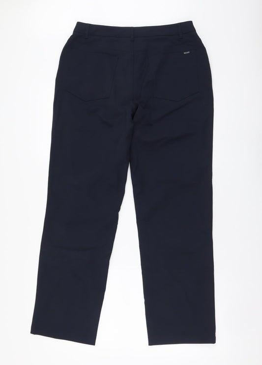 Mexx Womens Blue Nylon Trousers Size 16 L30.5 in Regular Button