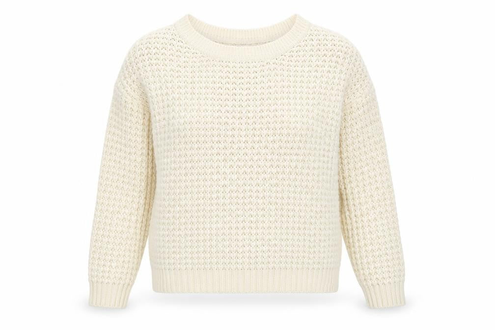 VILA Womens Beige Round Neck Acrylic Pullover Jumper Size M