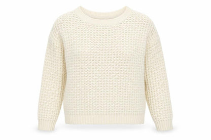 VILA Womens Beige Round Neck Acrylic Pullover Jumper Size M