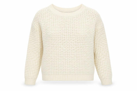 VILA Womens Beige Round Neck Acrylic Pullover Jumper Size M