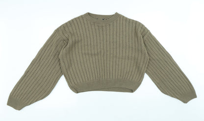 Womens UK Size L PRETTYLITTLETHING Green Pullover Jumper
