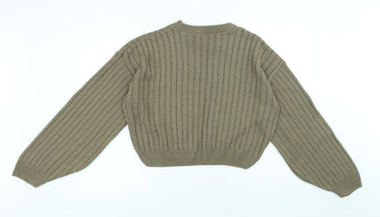 Womens UK Size L PRETTYLITTLETHING Green Pullover Jumper