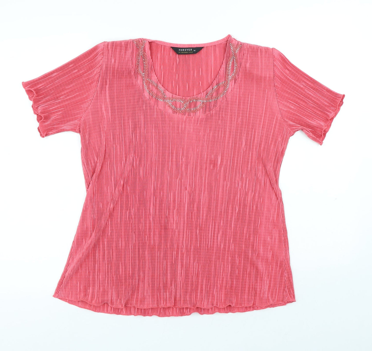Womens UK Size M Forever Pink Basic T-Shirt