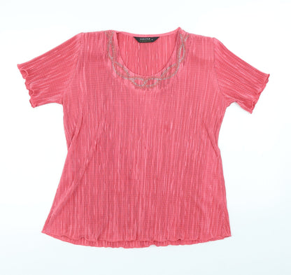 Womens UK Size M Forever Pink Basic T-Shirt