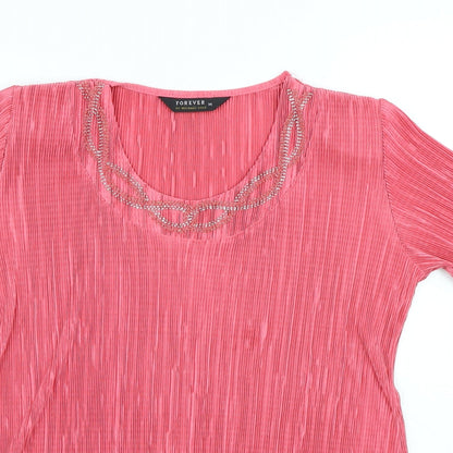 Womens UK Size M Forever Pink Basic T-Shirt