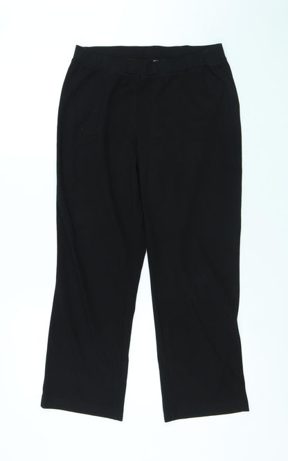Picadilly Womens Black Polyester Trousers Size L L26 in Regular