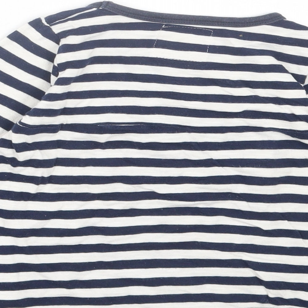 Dunnes Stores Girls Blue Striped Cotton A-Line Size 12-18 Months Crew Neck Pullover