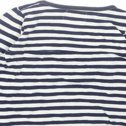 Dunnes Stores Girls Blue Striped Cotton A-Line Size 12-18 Months Crew Neck Pullover