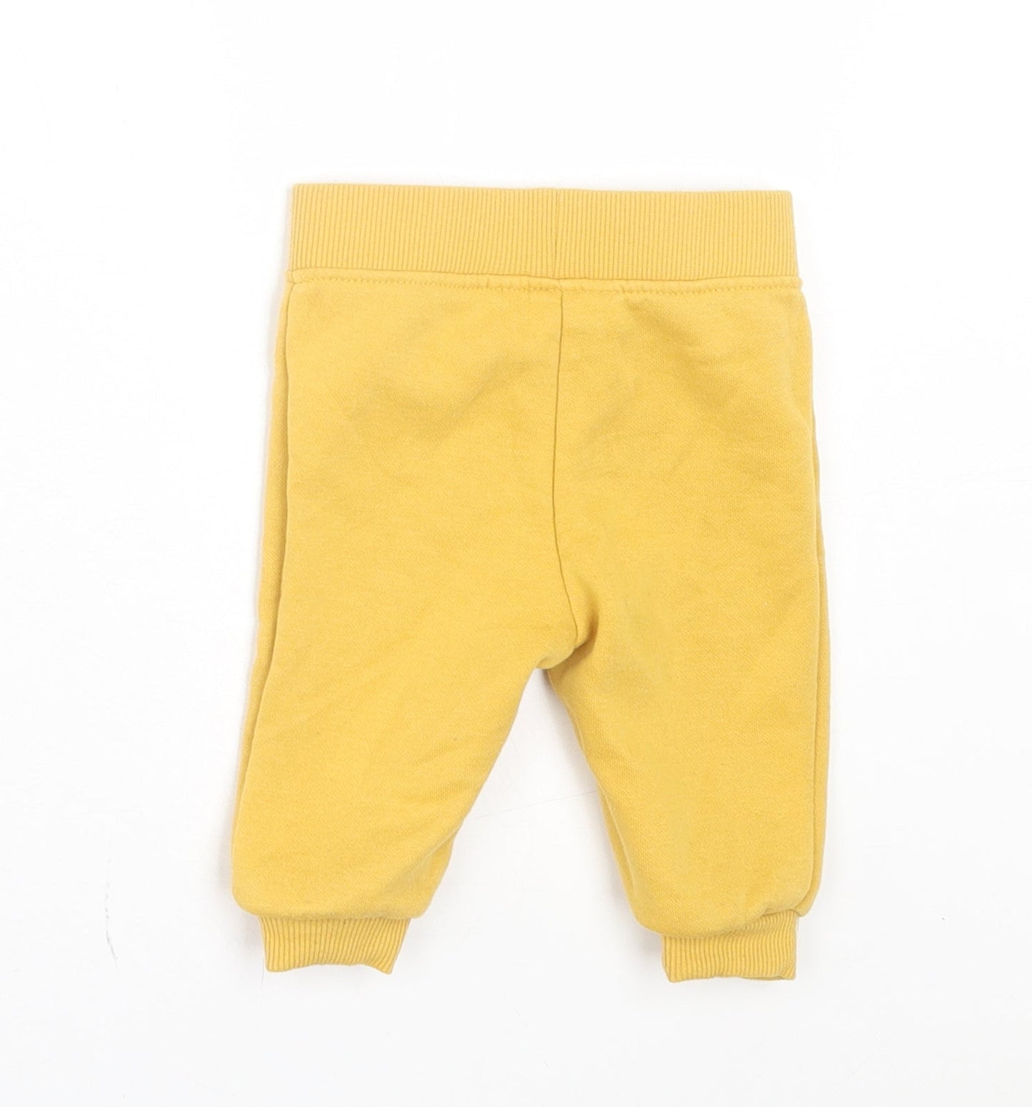 Primark Boys Yellow Cotton Jogger Trousers Size 3-6 Months Drawstring