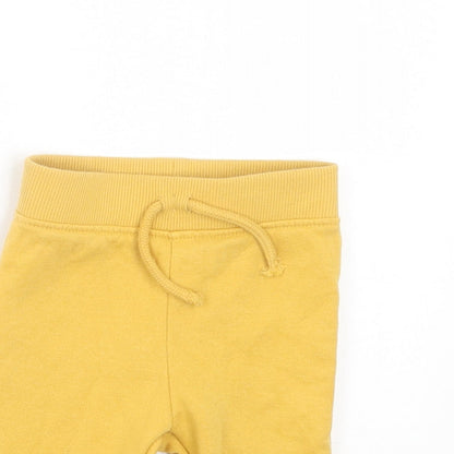 Primark Boys Yellow Cotton Jogger Trousers Size 3-6 Months Drawstring
