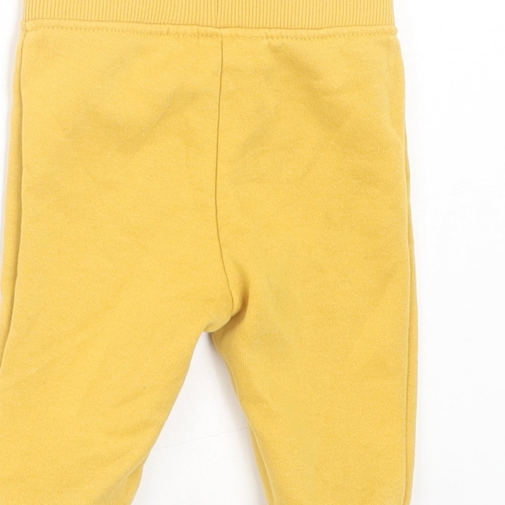 Primark Boys Yellow Cotton Jogger Trousers Size 3-6 Months Drawstring
