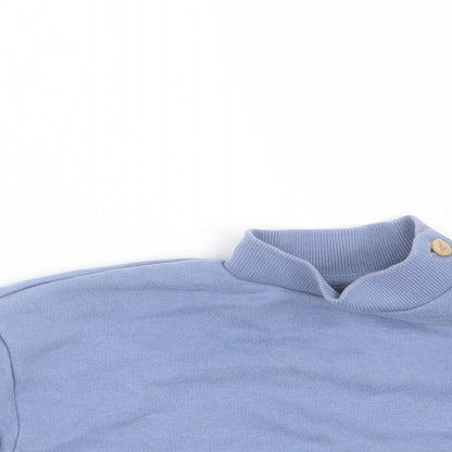 George Boys Blue Cotton Pullover Jumper Size 0-3 Months Button