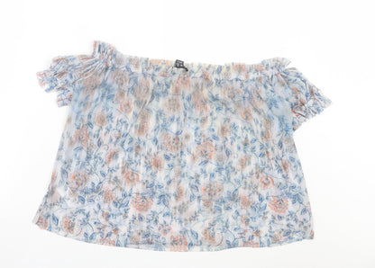 Womens UK Size 14 New Look Blue Basic T-Shirt