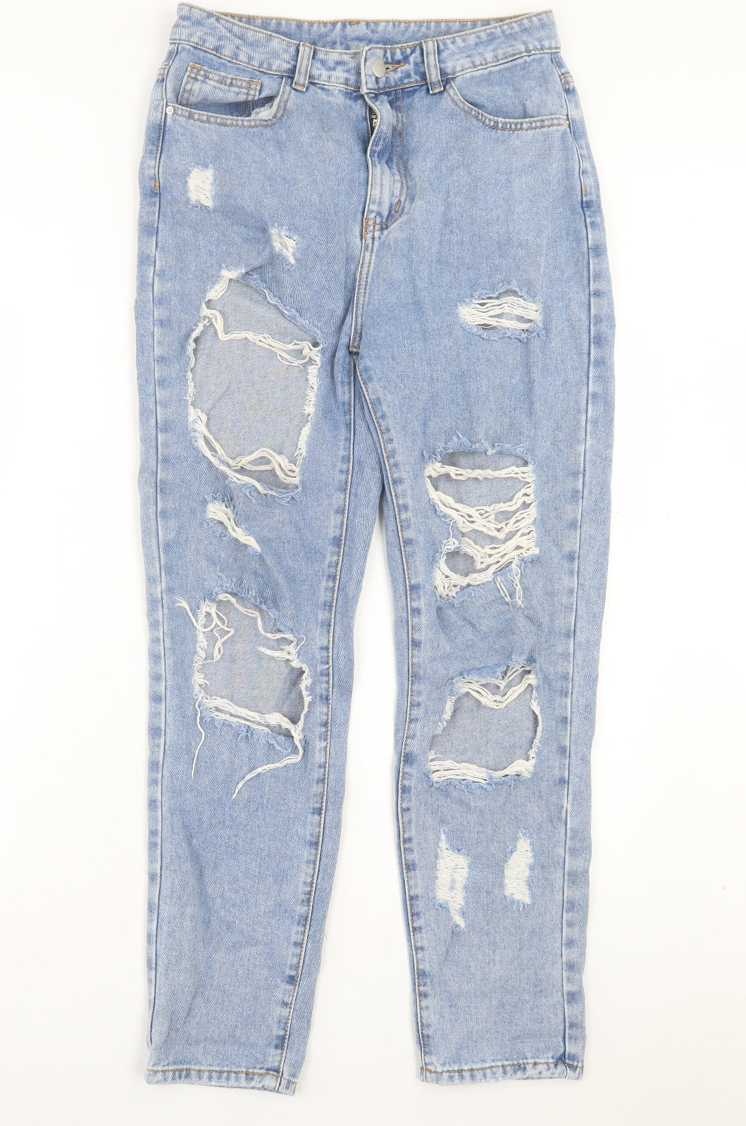 SheIn Womens Blue Cotton Straight Jeans Size M L28 in Regular Button