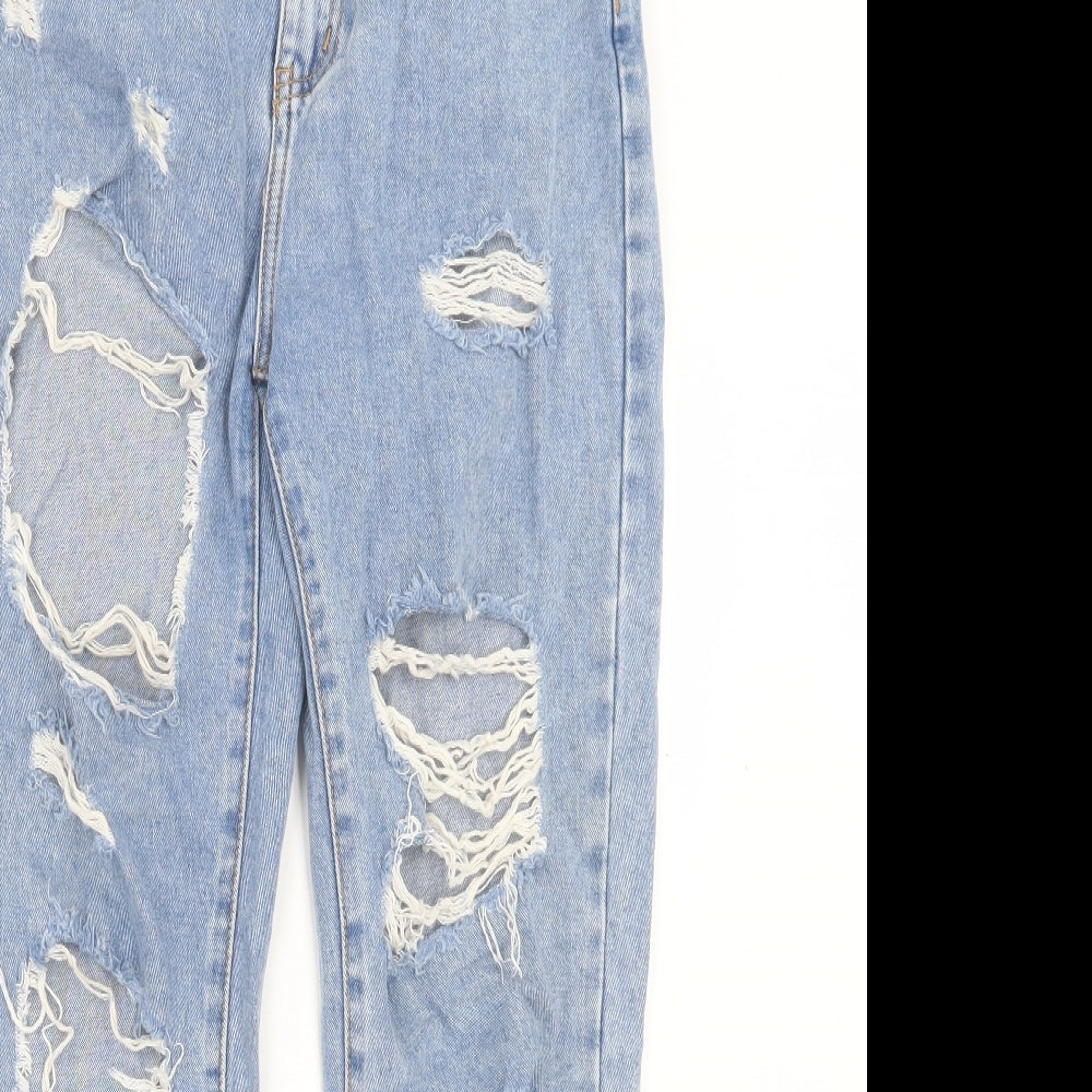 SheIn Womens Blue Cotton Straight Jeans Size M L28 in Regular Button