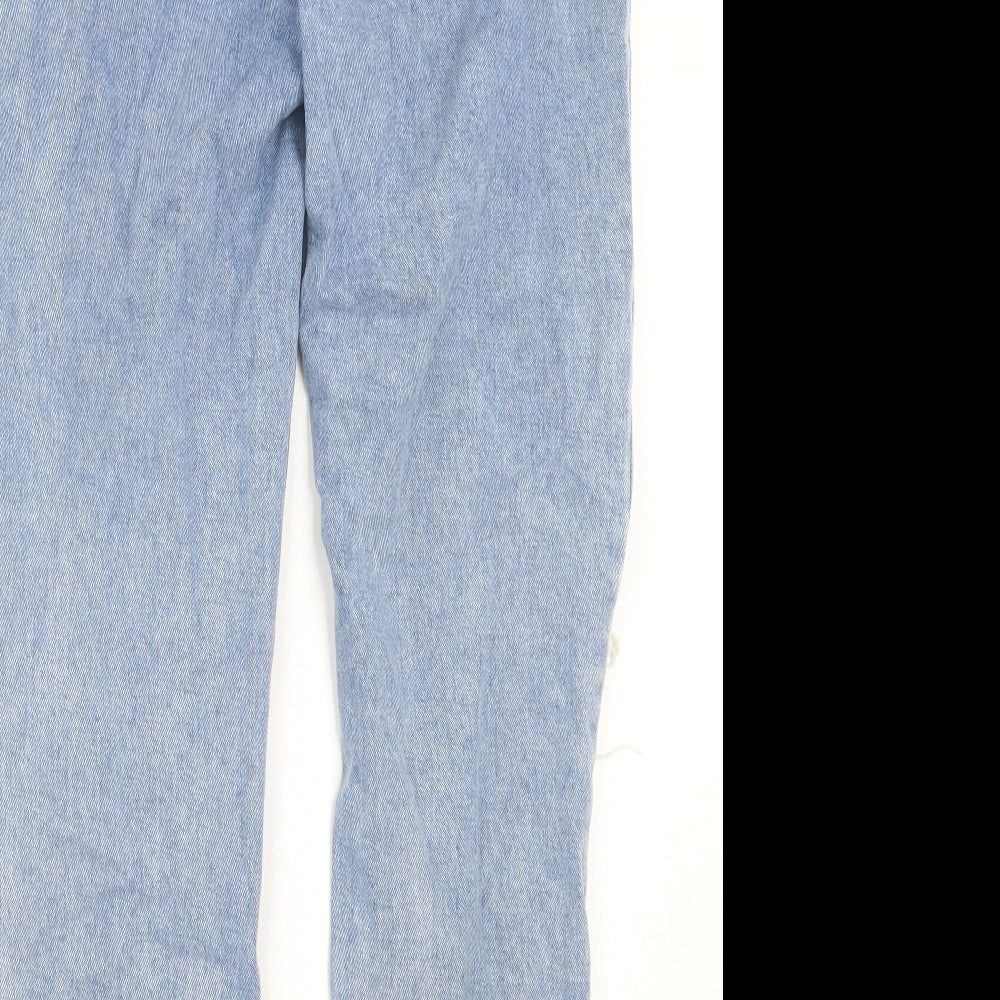 SheIn Womens Blue Cotton Straight Jeans Size M L28 in Regular Button
