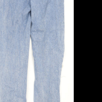 SheIn Womens Blue Cotton Straight Jeans Size M L28 in Regular Button