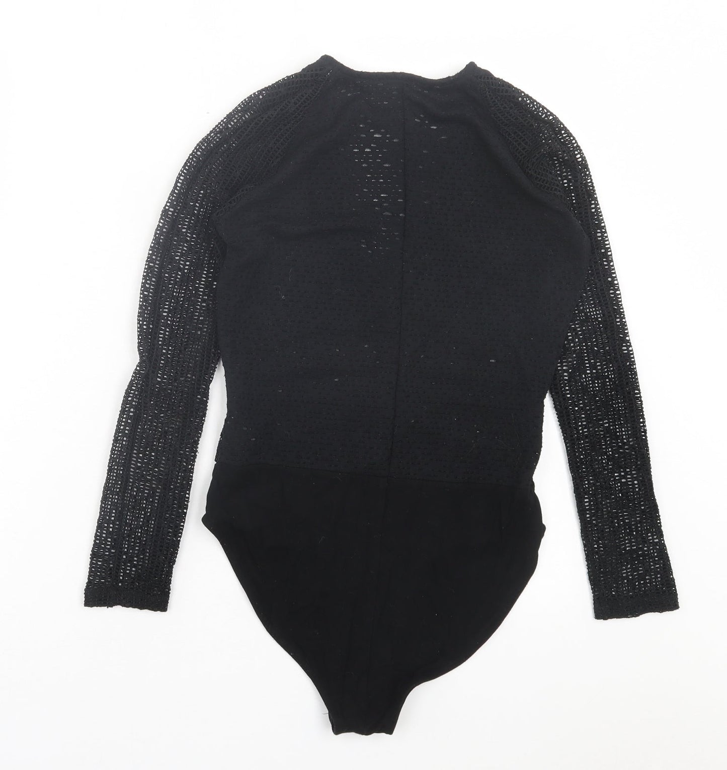 River Island Womens Black Polyester Bodysuit One-Piece Size 10 Snap