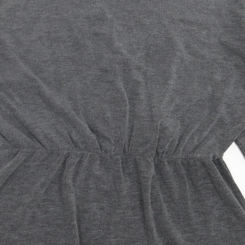 I SAW IT FIRST Womens Grey Polyester Basic Blouse Size 14 V-Neck