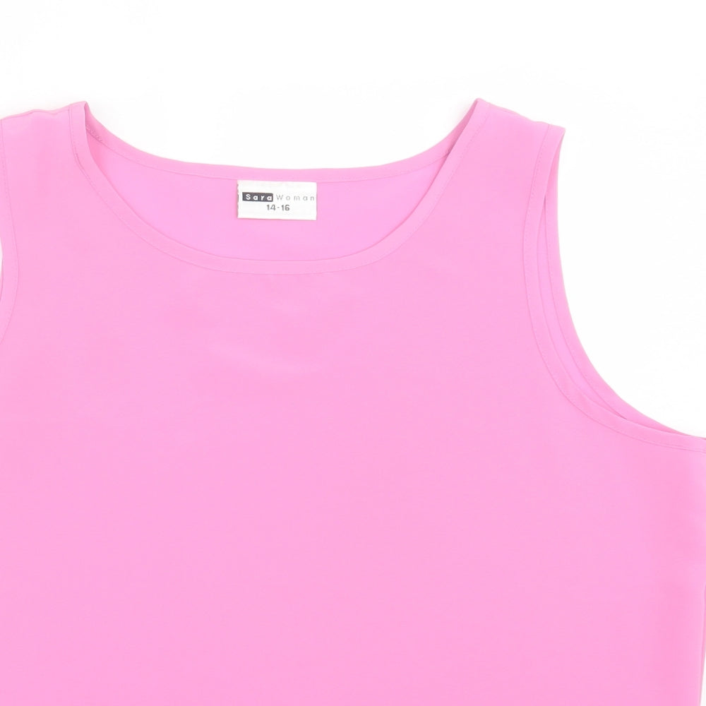 Womens UK Size 14 SARA WOMAN Pink Basic Tank