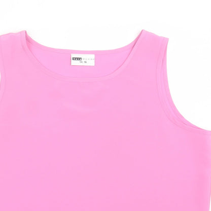 Womens UK Size 14 SARA WOMAN Pink Basic Tank