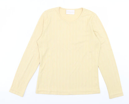 Womens UK Size 8 Country Casuals Yellow Basic T-Shirt